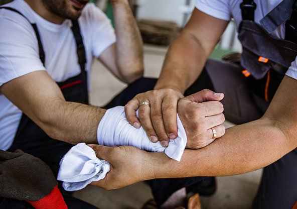 Workplace first aid and bleeding control training